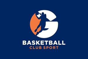 inicial carta g basquetebol logotipo ícone. cesta bola logótipo símbolo. vetor