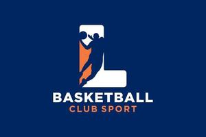 inicial carta eu basquetebol logotipo ícone. cesta bola logótipo símbolo. vetor