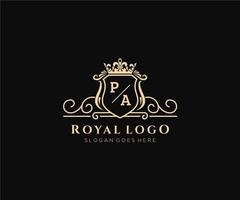 inicial pa carta luxuoso marca logotipo modelo, para restaurante, realeza, butique, cafeteria, hotel, heráldico, joia, moda e de outros vetor ilustração.