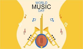 mundo música dia com musical instrumentos vetor