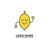 limão personagem fofa vetor logotipo ícone.