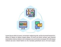 ícones de linha de conceito de transmissão ao vivo interativa com texto vetor