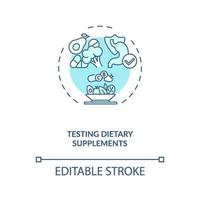 ícone do conceito de teste de suplementos dietéticos vetor