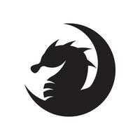 cavalo marinho logotipo ícone, vetor ilustração modelo Projeto