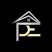 carta educaçao Fisica monograma casa construção moderno logotipo vetor