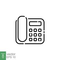 interfone Telefone ícone. casa telefone, tecnologia conceito. simples esboço estilo. fino linha símbolo. vetor ilustração isolado em branco fundo. eps 10.