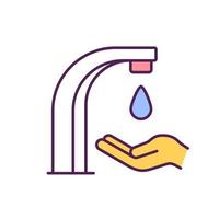 ícone de cor rgb para lavar as mãos vetor