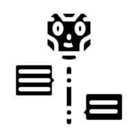 diálogo bate-papo robô glifo ícone vetor ilustração