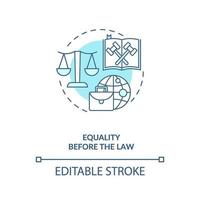 ícone do conceito azul de igualdade perante a lei vetor