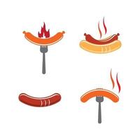 ilustração das imagens do logotipo da linguiça vetor