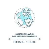 nenhum trabalho prejudicial para trabalhadoras grávidas ícone de conceito azul vetor