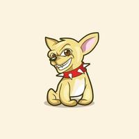 louco cachorro chihuahua desenho animado ilustração vetor