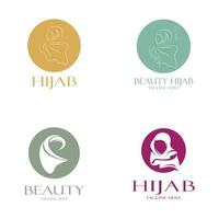 muslimah hijab logotipo modelo vetor ilustração desenho-vetor