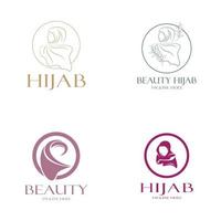 muslimah hijab logotipo modelo vetor ilustração desenho-vetor