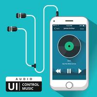 Controle de Música de Áudio Ui vetor
