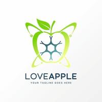 logotipo Projeto gráfico conceito criativo Prêmio livre vetor estoque único maçã fruta com órbita átomo swoosh células corpo. relacionado para vegano cuidados de saúde tecnologia