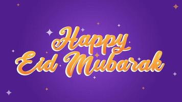 feliz eid Mubarak 3d vetor tipografia estilo