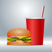 Realista Fast Food ícone isolado na ilustração de fundo