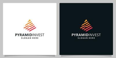 pirâmide logotipo Projeto modelo com o negócio marketing, investimento, analytics e finança logotipo Projeto vetor
