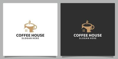 copo café logotipo Projeto modelo com casa construção Projeto logotipo . Prêmio vetor