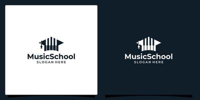 faculdade, graduado boné, campus, Educação logotipo Projeto e música piano logotipo vetor ilustração gráfico Projeto.