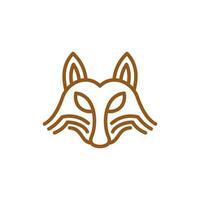 animal Lobo cabeça linha arte único simples logotipo vetor