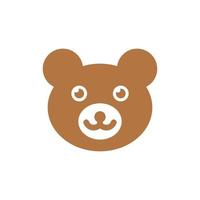 Urso cabeça sorrir engraçado moderno logotipo vetor