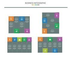 infográfico modelo de design em 4 estilos vetor