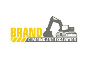 escavadora logotipo modelo vetor. pesado equipamento logotipo vetor para construção empresa.