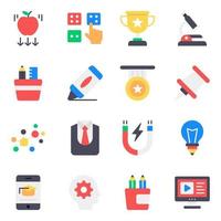 conjunto de ícones de elementos de aprendizagem e educação vetor