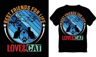 design de camiseta amante de gatos vetor