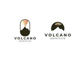 erupção vulcão montanha logotipo Projeto modelo. vulcão vetor logotipo