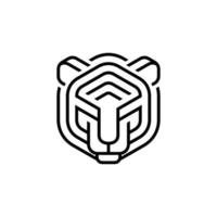 tigre cabeça vetor ilustração do linear estilo logotipo Projeto modelo