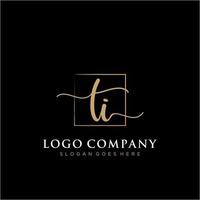 inicial ti feminino logotipo coleções modelo. caligrafia logotipo do inicial assinatura, casamento, moda, joalheria, butique, floral e botânico com criativo modelo para qualquer companhia ou negócios. vetor