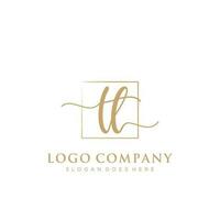 inicial tl feminino logotipo coleções modelo. caligrafia logotipo do inicial assinatura, casamento, moda, joalheria, butique, floral e botânico com criativo modelo para qualquer companhia ou negócios. vetor