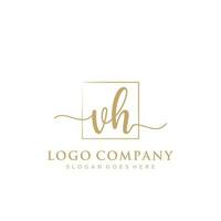 inicial vh feminino logotipo coleções modelo. caligrafia logotipo do inicial assinatura, casamento, moda, joalheria, butique, floral e botânico com criativo modelo para qualquer companhia ou negócios. vetor