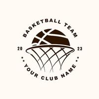 modelo de design de logotipo de basquete vetor de design de estilo simples