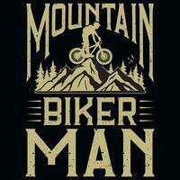 montanha motociclista homem aventuras camiseta Projeto vetor