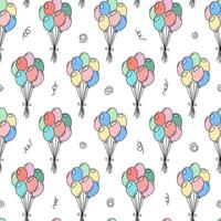 fofa balões padronizar. vetor desatado fundo com rabisco balões. feriado símbolos. aniversário, Casamento ou de outros evento colorida rabiscos