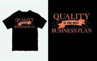 qualidade é a melhor o negócio plano tipografia camiseta Projeto vetor