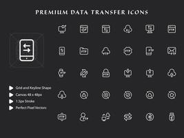 pacote de ícones de transferência de dados vetor