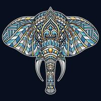 elefante mandala ilustração cheio cor vetor