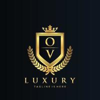 ov carta inicial com real luxo logotipo modelo vetor