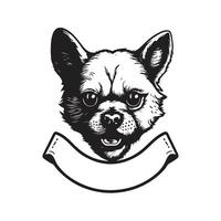 Bravo cachorro, vintage logotipo conceito Preto e branco cor, mão desenhado ilustração vetor
