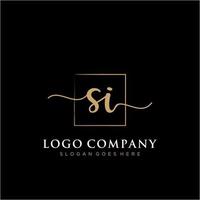 inicial si feminino logotipo coleções modelo. caligrafia logotipo do inicial assinatura, casamento, moda, joalheria, butique, floral e botânico com criativo modelo para qualquer companhia ou negócios. vetor