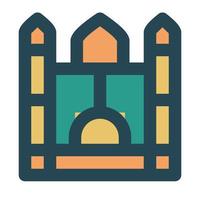 mesquita do Ramadã mês preencher ícone conjunto vetor