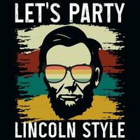vamos festa Lincoln estilo safras camiseta Projeto vetor