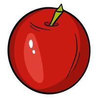 maçã vermelha. fruta madura. vetor