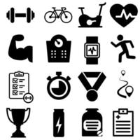 ginástica vetor ícone definir. esporte ilustração placa coleção. exercite-se símbolo ou logotipo.