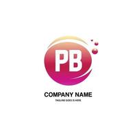 pb inicial logotipo com colorida círculo modelo vetor